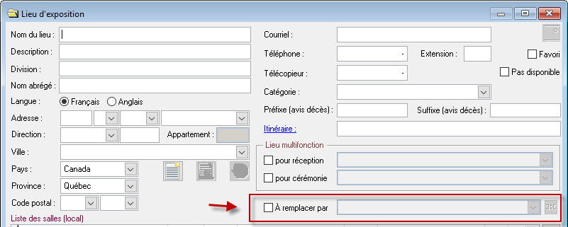 Param&egrave;tre niche columbarium